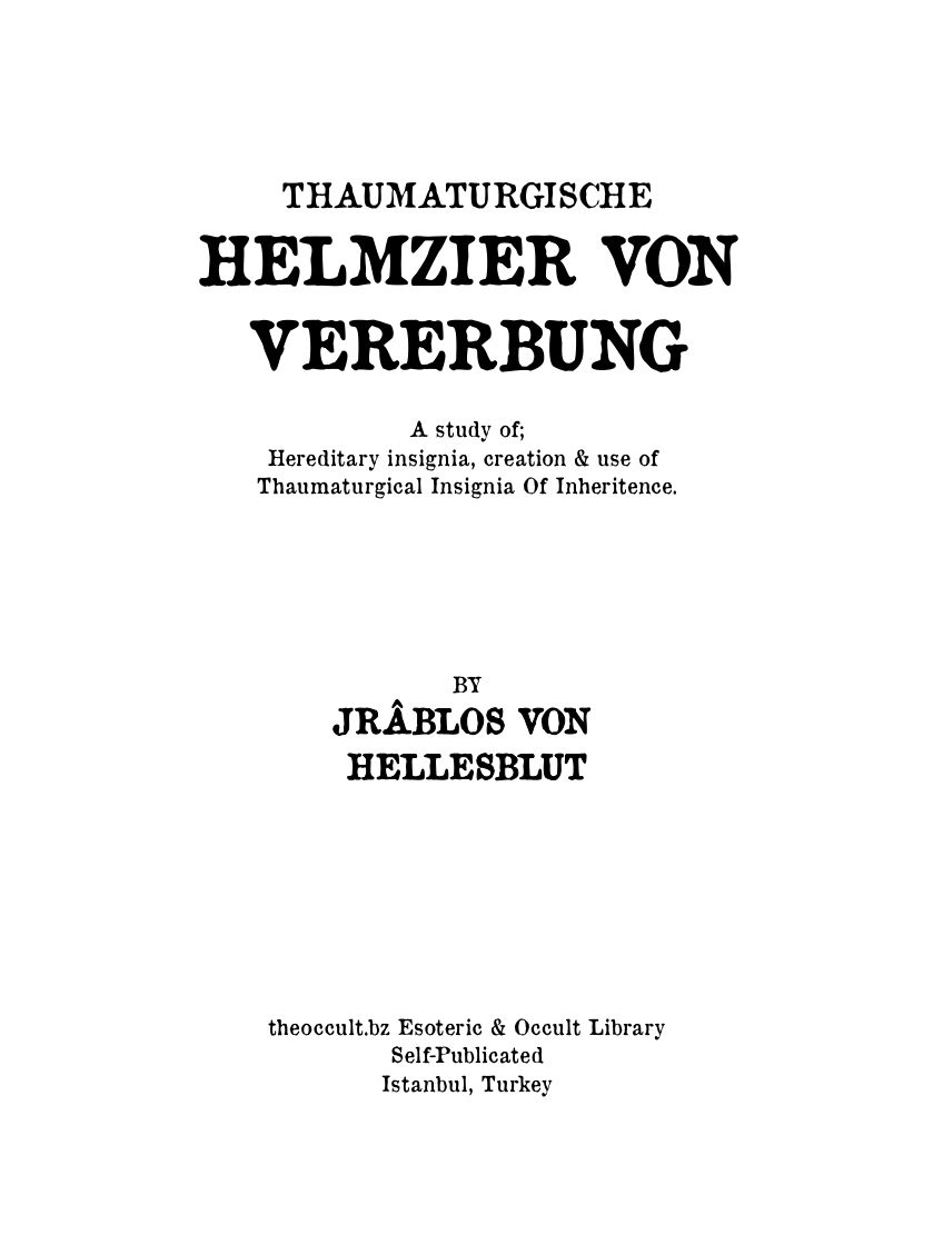 Thaumaturgische Helmzier von Vererbung [2012] cover