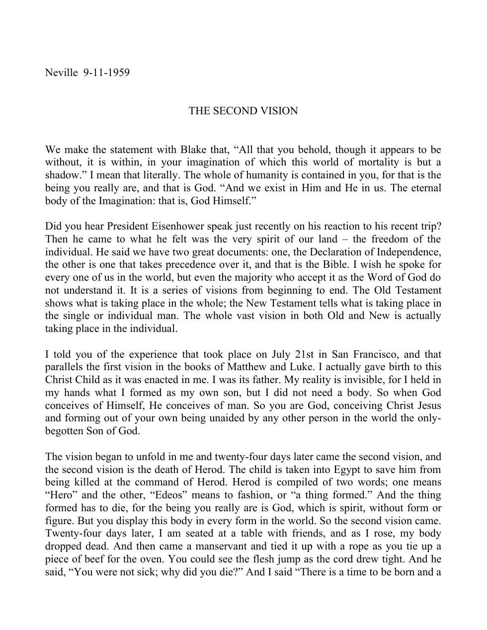 1959.09.11, The Second Vision cover