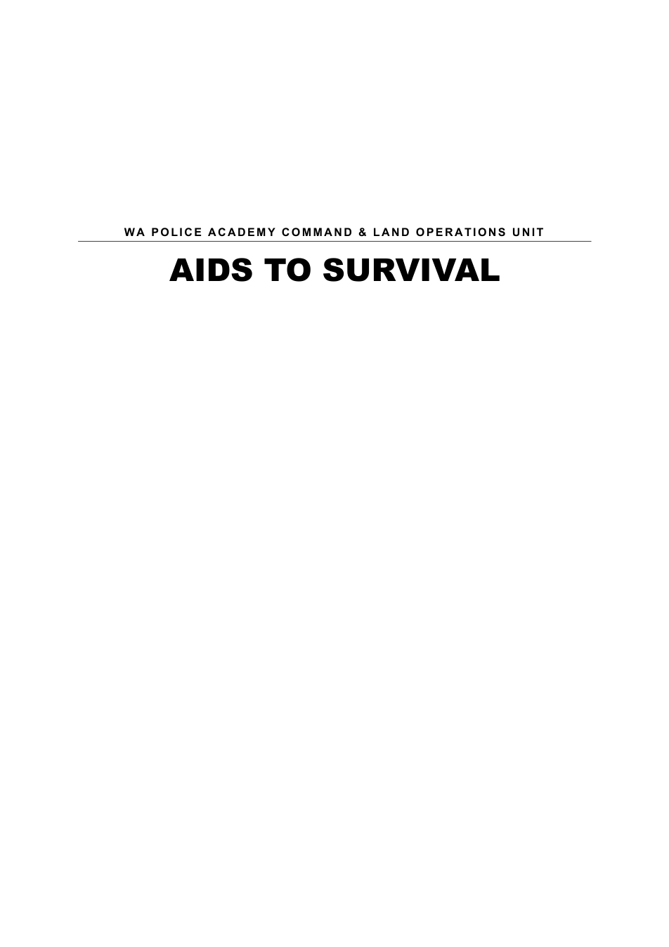 Aids To Survival cover