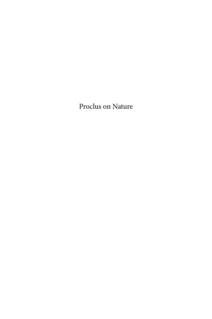 Proclus on Nature cover