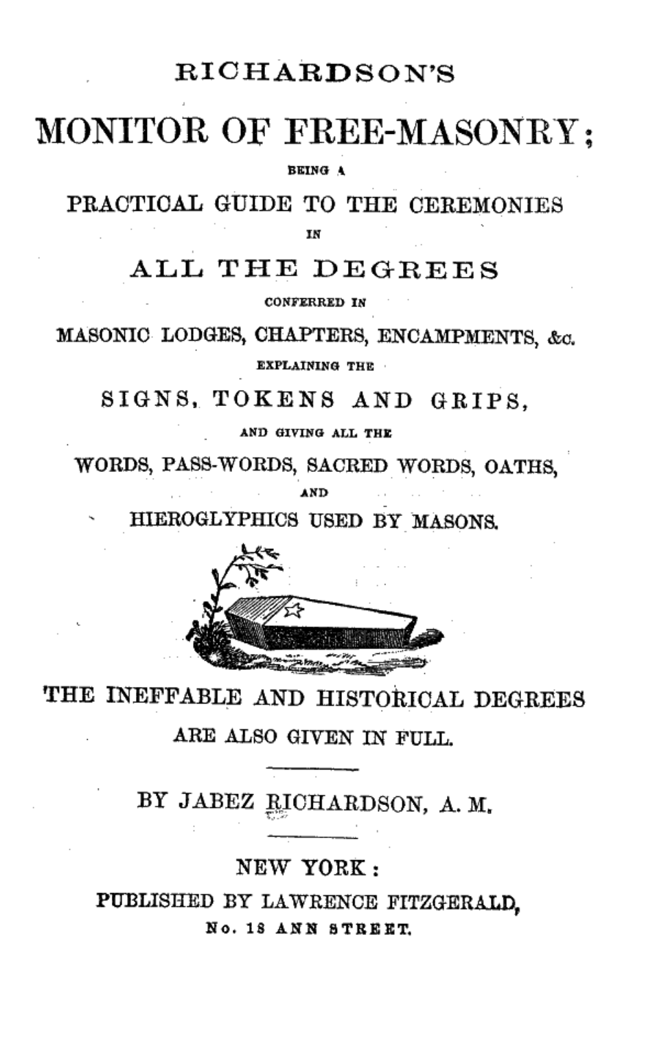 Richardson's Monitor Of Freemasonry cover