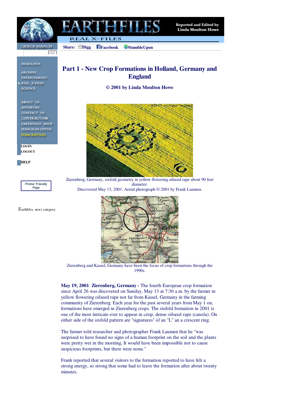 05 19 2001 Part 1 - New Crop Formations in Holland, Germany and England cover