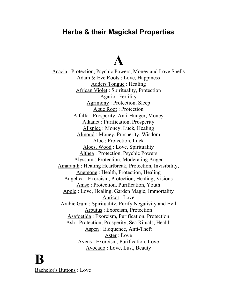 Herbs And Their Magical Properties cover
