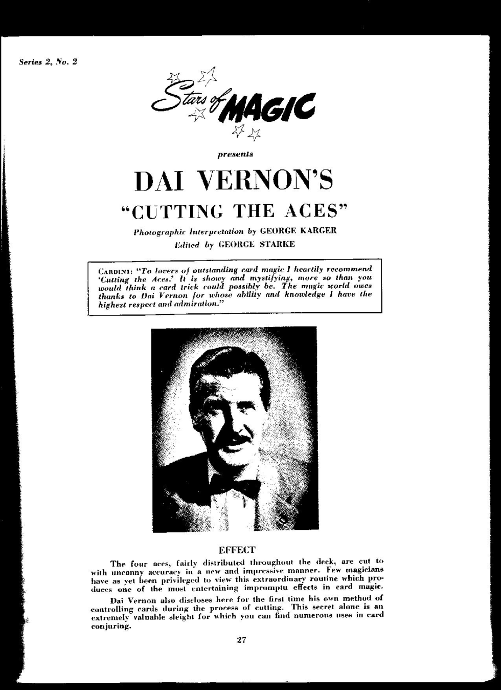 Stars Of Magic - Dai Vernon - Cutting The Aces cover