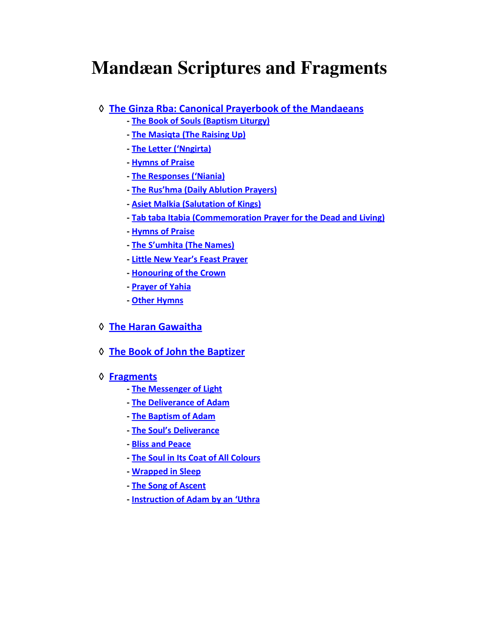 The Mandaean Scriptures (incl. Ginza Rba) cover