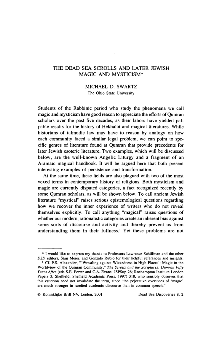 The Dead Sea Scrolls and Later Jewish Magic cover