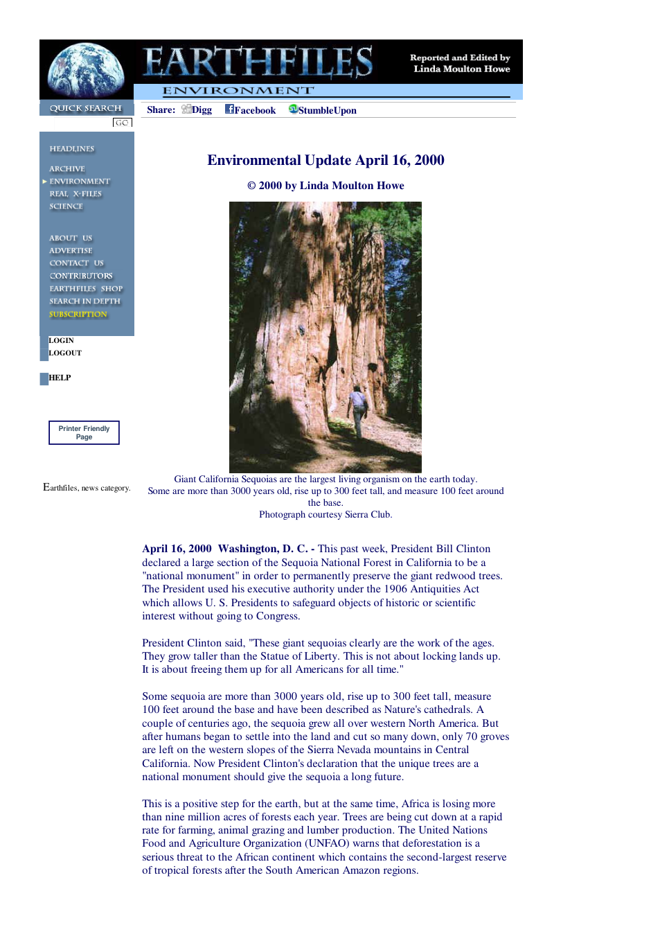 04 16 2000 Environmental Update April 16, 2000 cover