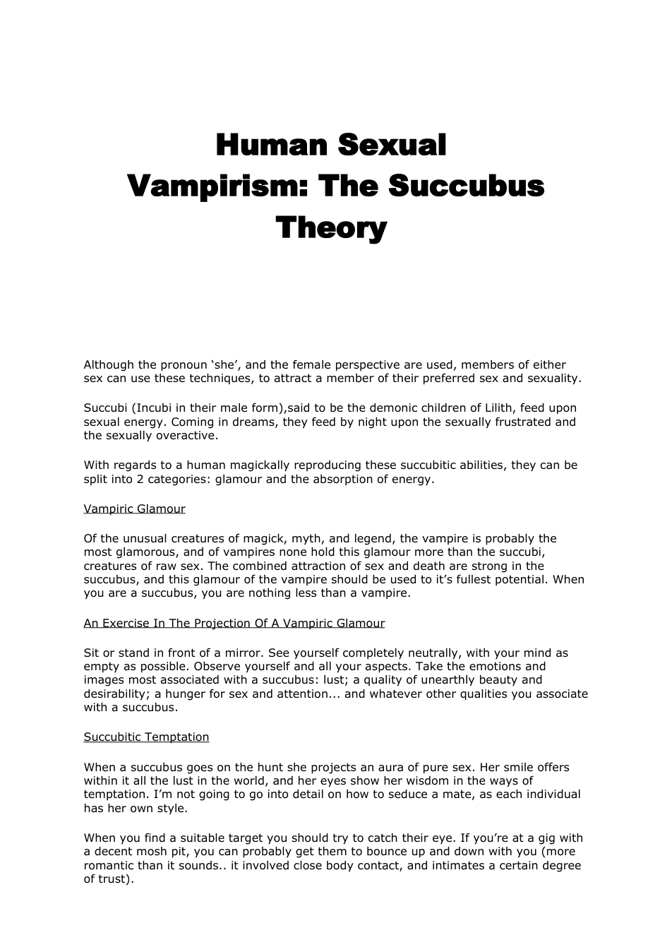Human Sexual Vampirism cover