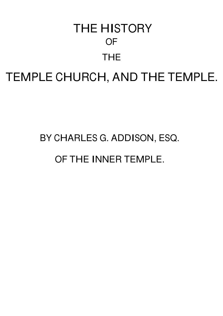 The History of the Temple Church & the Temple - C Addison cover