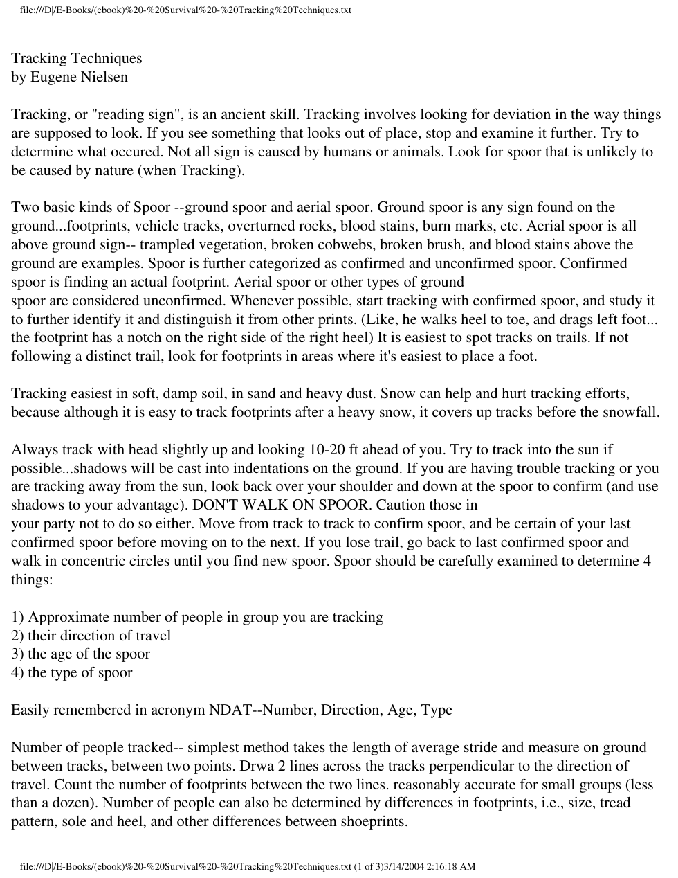 Tracking Techniques Basics Overview 3 pages cover