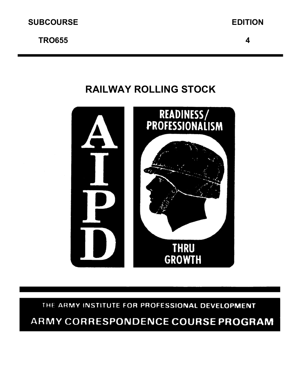 ARMY Railroad - Railway Rolling Stock Ed. 4 144 pages cover