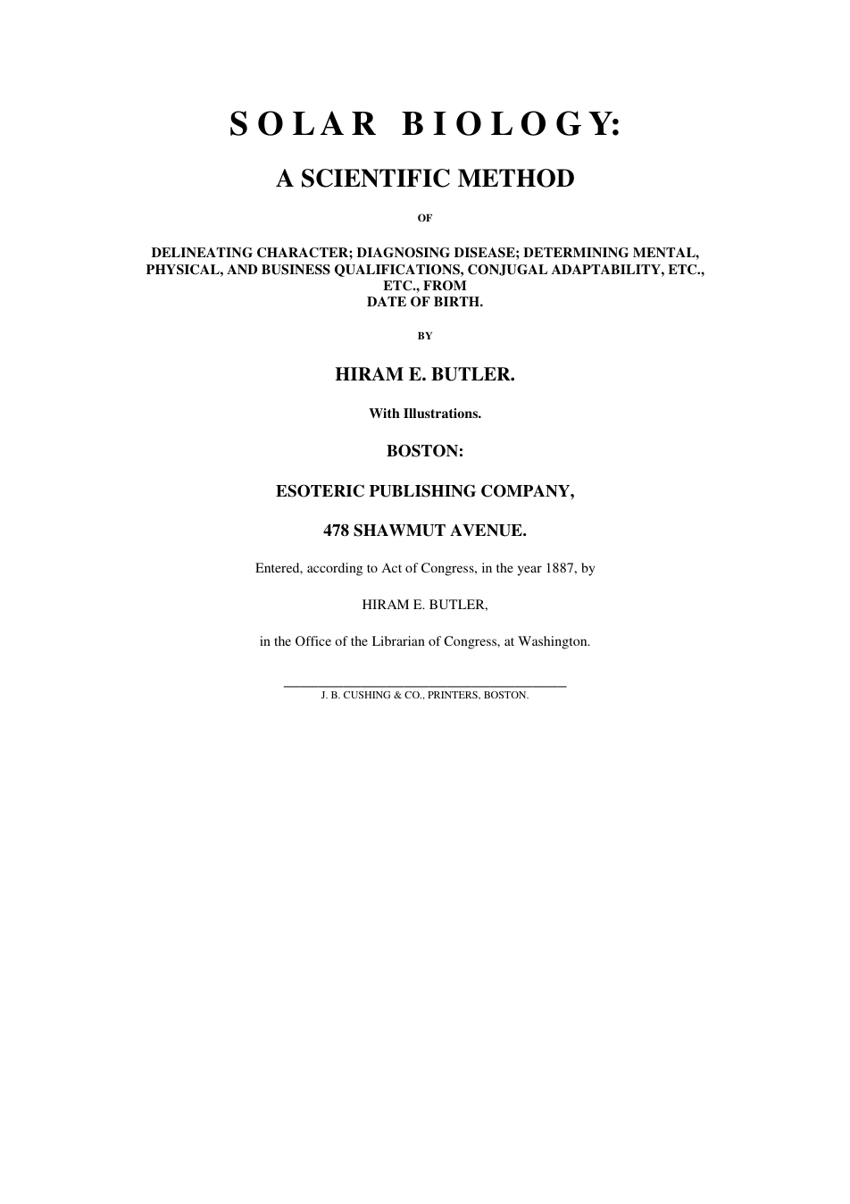 Solar Biology A Scientific Method - H Butler cover
