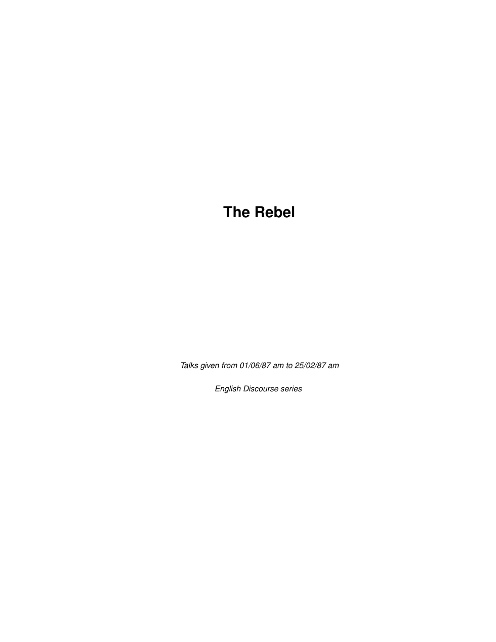 The Rebel cover