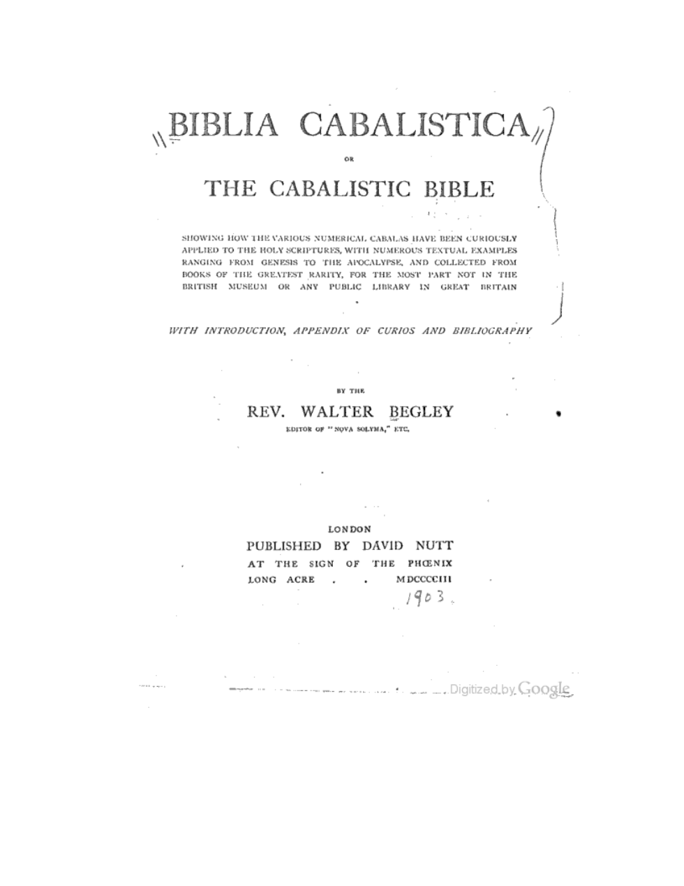 Biblia Cabalistica cover
