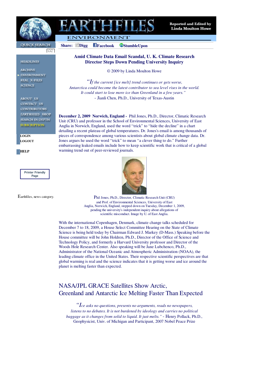 12 02 2009 Amid Climate Data Email Scandal U. K. Climate Research Director Resigns Pending University Inquiry cover