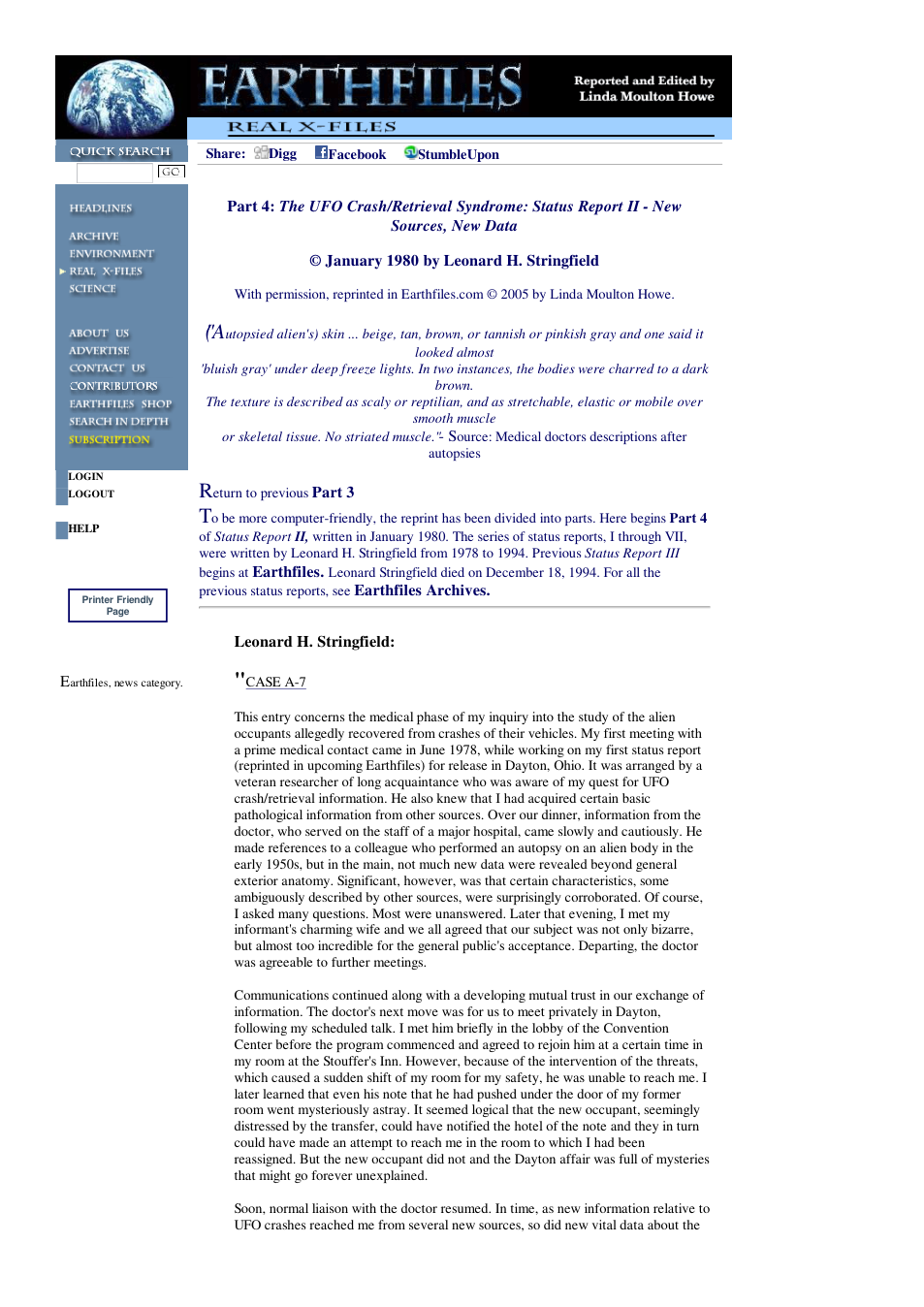 08 17 2005 Part 4 The UFO Crash Retrieval Syndrome Status Report II - New Sources, New Data cover