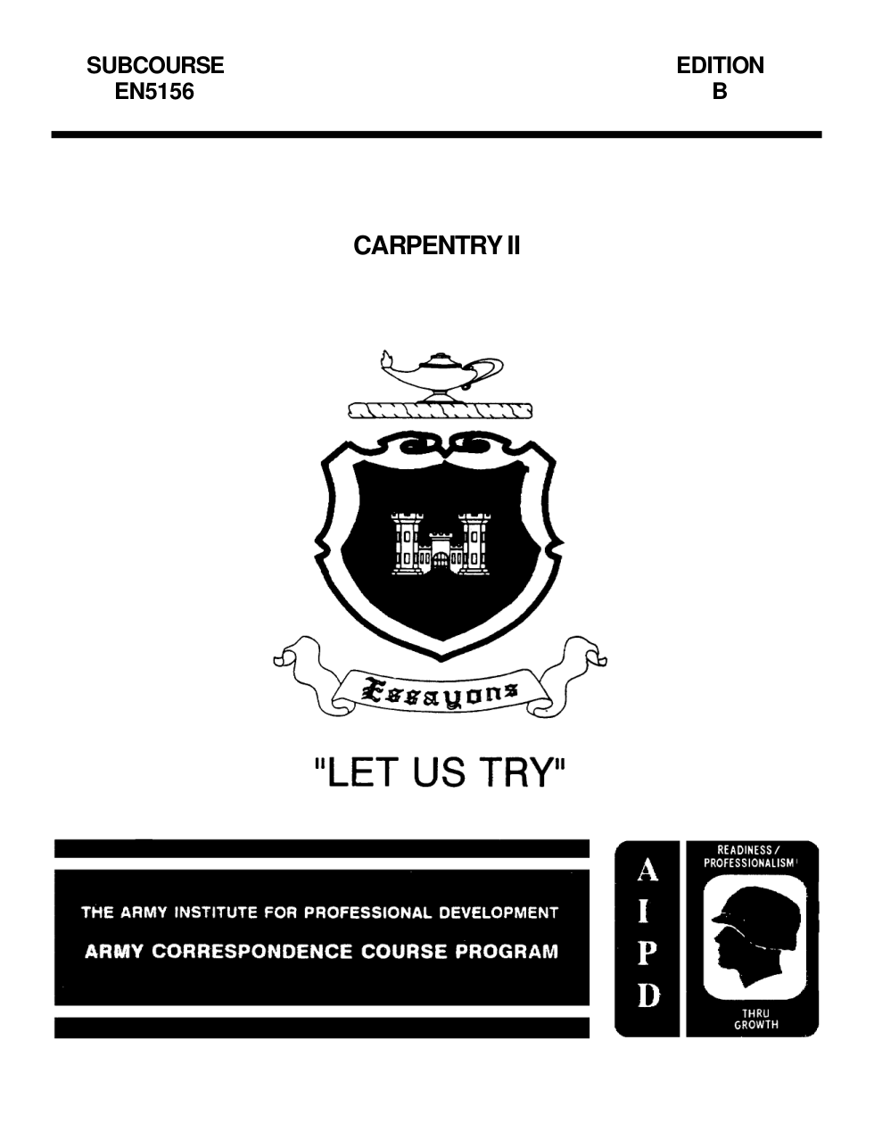 ARMY Engineer - Carpentry II 1995 104 pages cover