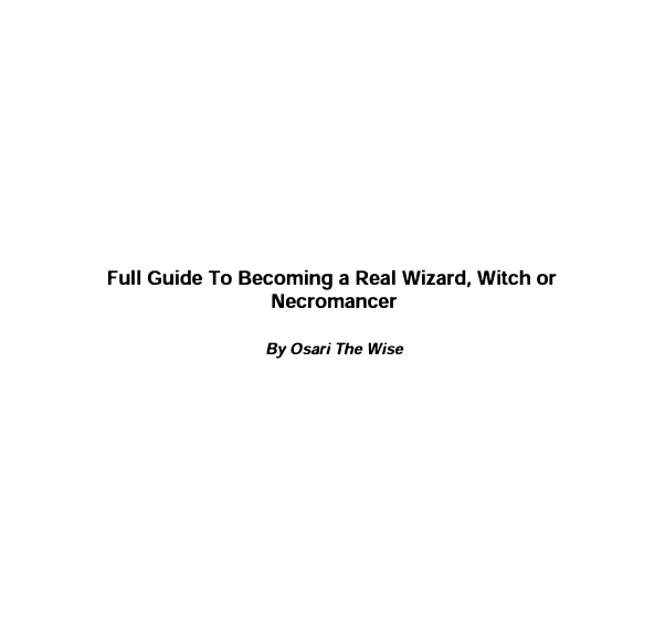 Osari The Wise Full Guide To Becoming a Real Wizard, Witch or Necromancer cover