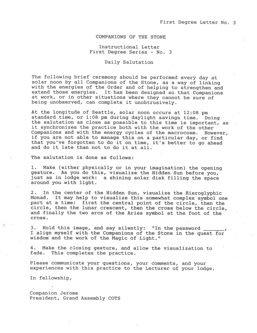 Instructional Letter 3 - First Degree cover