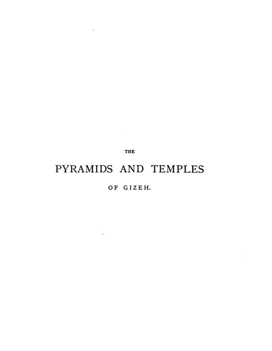 The Pyramids & Temples Of Gizeh - M Flanders Petrie cover