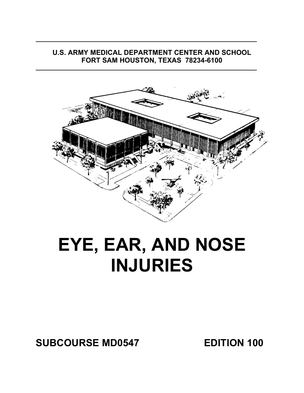 ARMY Medical - Eye, Ear, and Nose Injuries 62 pages cover
