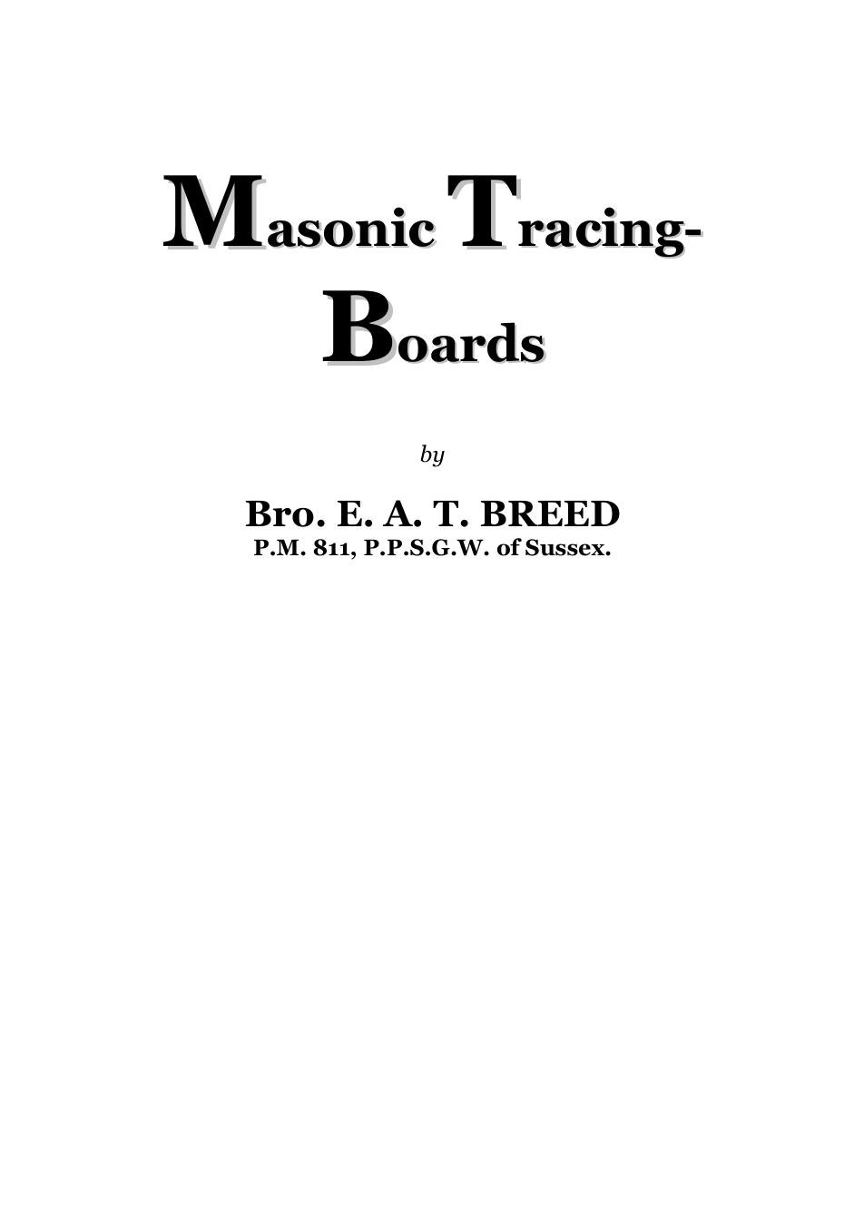 Masonic Tracing Boards - E A T Breed cover