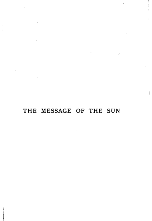 The Message of the Sun - H Sampson cover
