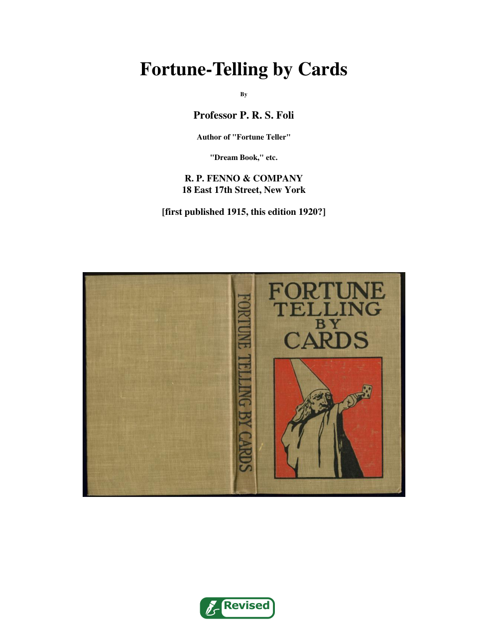 Fortune Telling By Cards (1915) cover