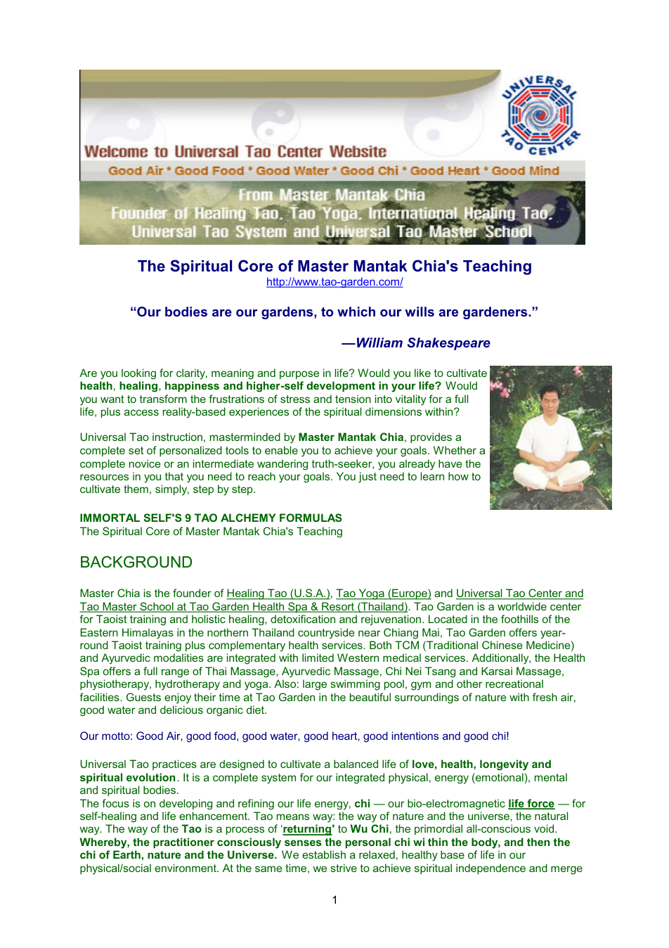 Spiritual Core of Master Mantak Chia cover