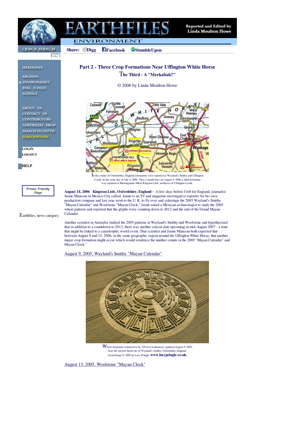 08 15 2006 Part 2 - Three Crop Formations Near Uffington White Horse - A Merkabah cover