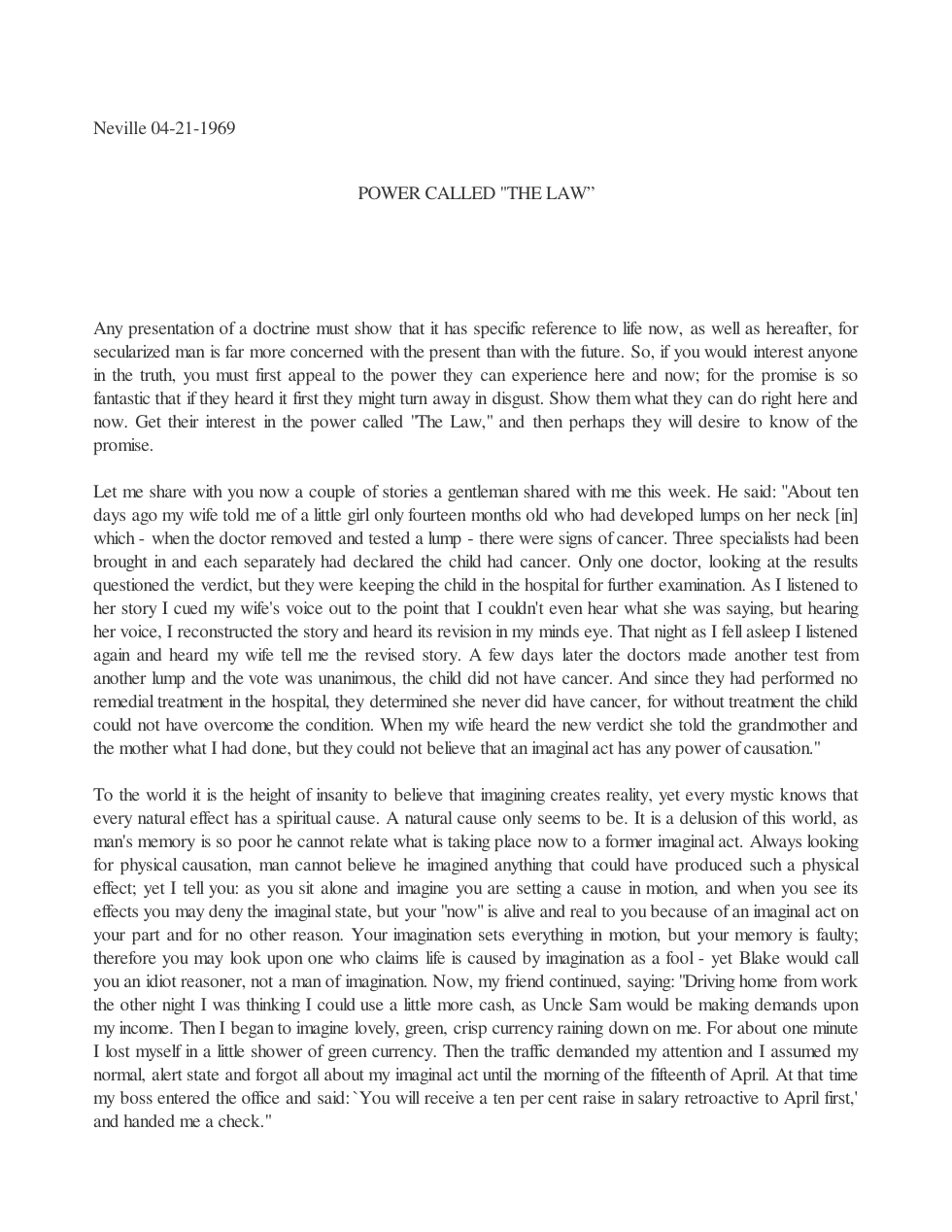 1969.04.21, Power Called The Law cover