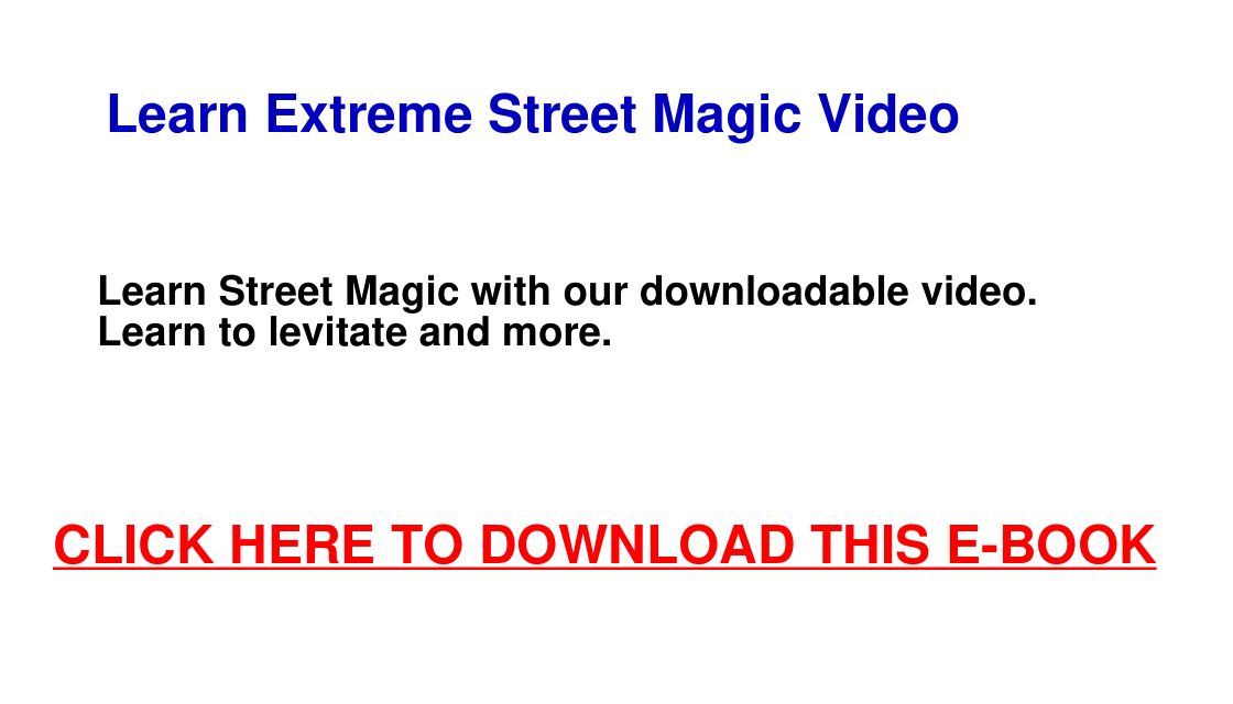 Learn Extreme Street Magic Video cover