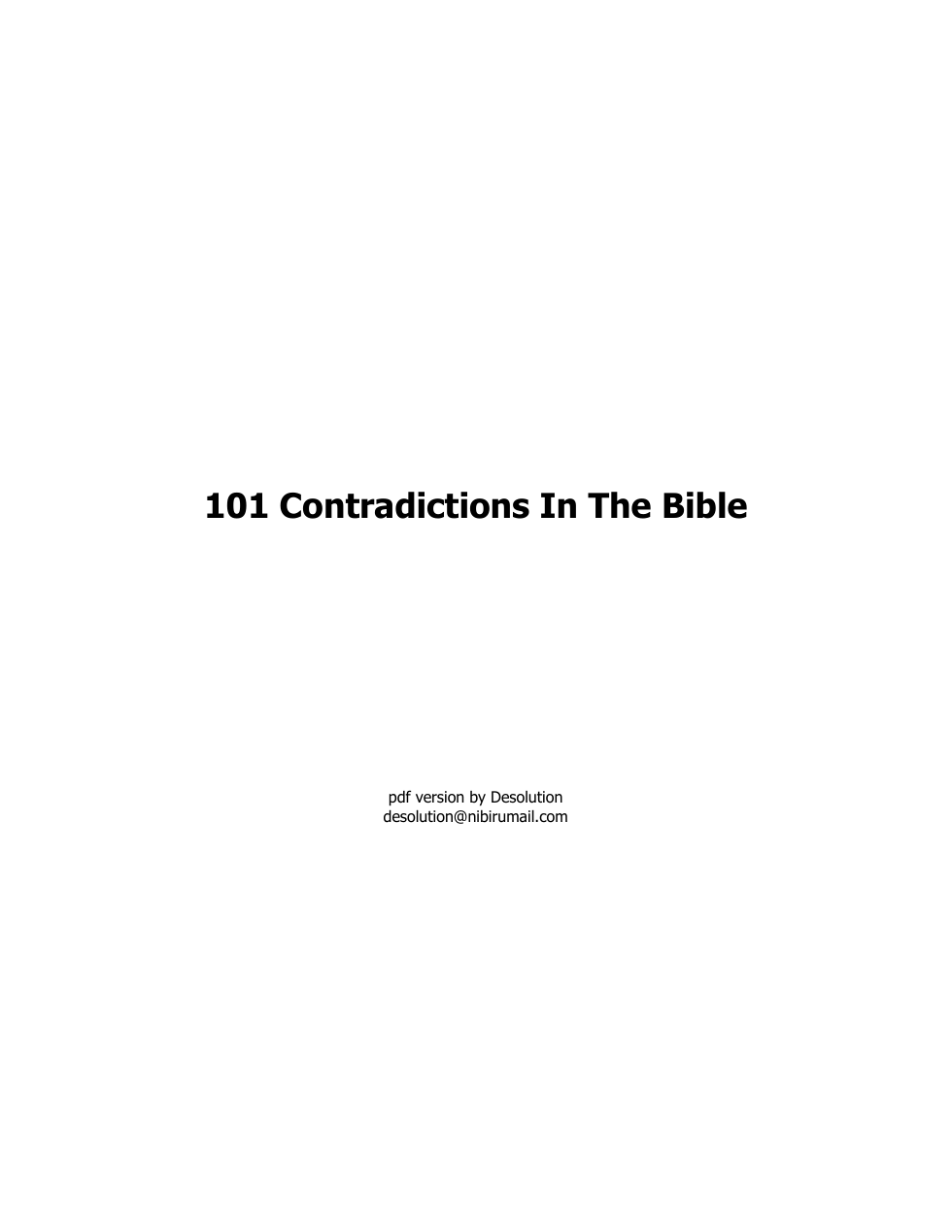 101 Contradictions In The Bible cover