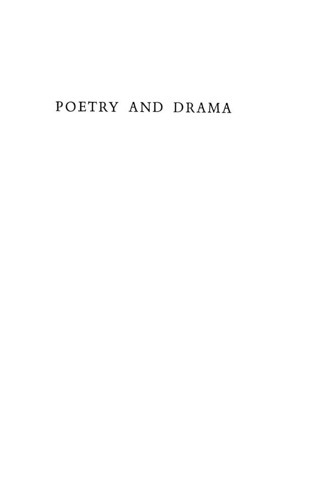 TS Eliot - Poetry And Drama cover