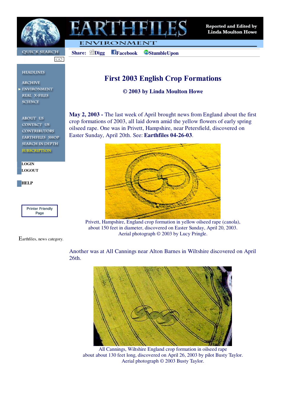 05 02 2003 First 2003 English Crop Formations cover