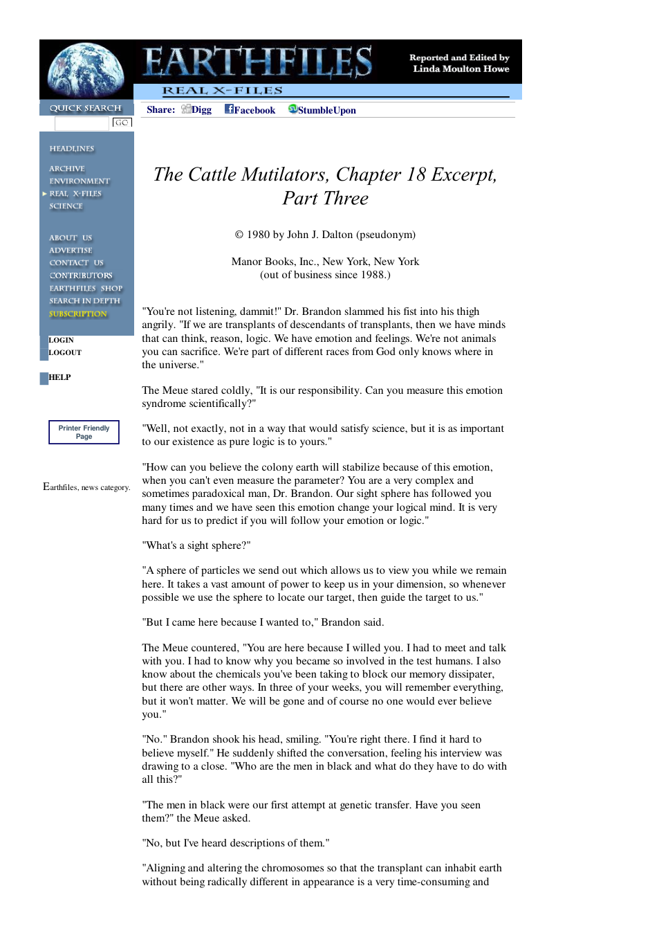 05 18 2003 The Cattle Mutilators, Chapter 18 Excerpt, Part Three cover