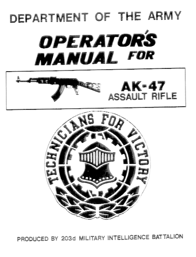 US Army Operators Manual for AK47 cover