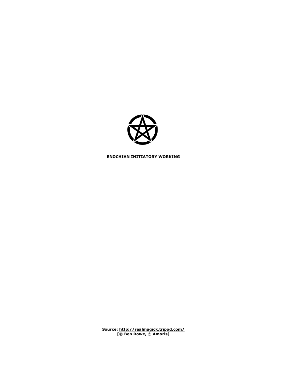 Rowe - Enochian Initiatory Working cover