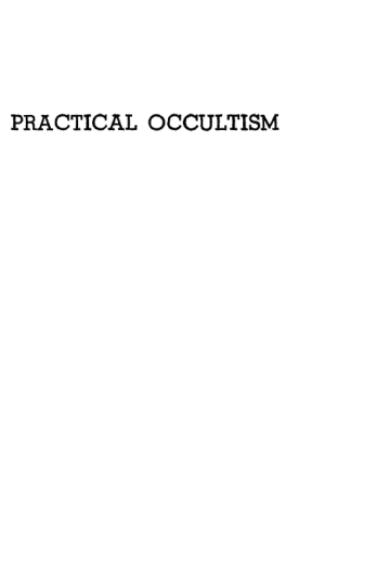 Practical Occultism(1939) cover