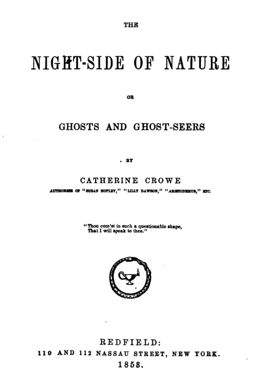 The Night Side Of Nature - C Crowe cover