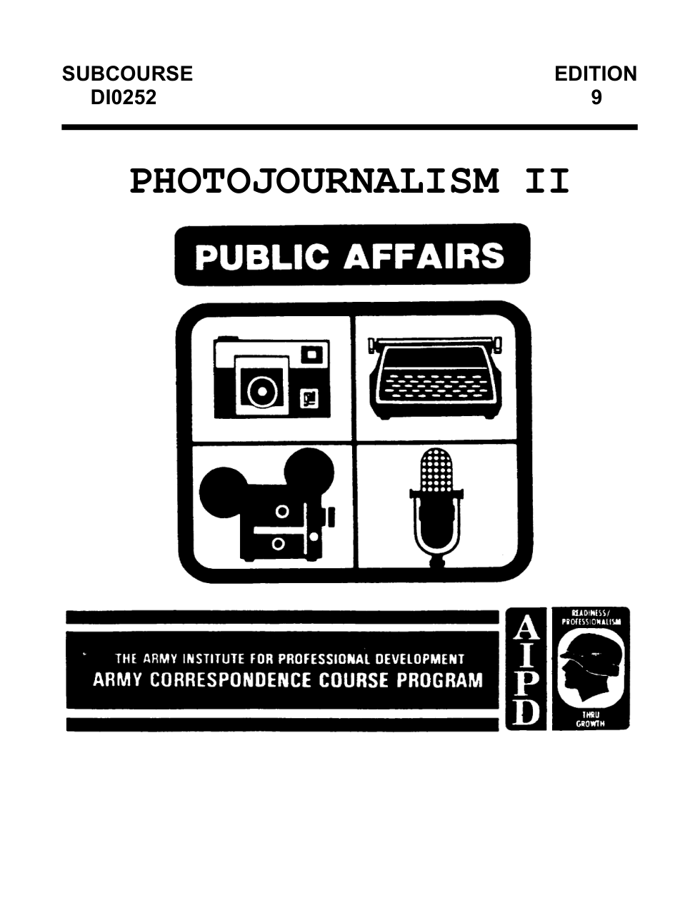 ARMY Journalist - Photojournalism II 1989 46 pages cover
