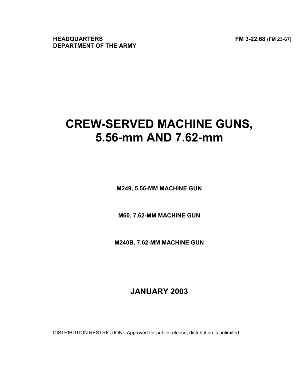 FM 3-22.68 Crew Served Machine Guns, 5.56-mm and 7.62-mm cover