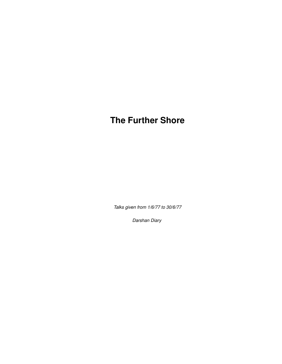 The Further Shore cover
