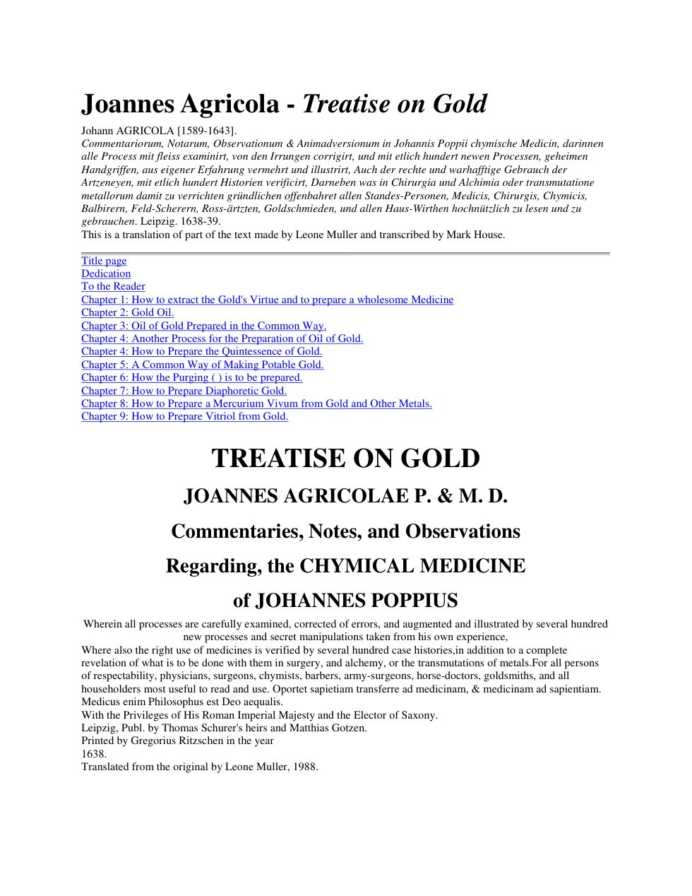Treatise on Gold cover