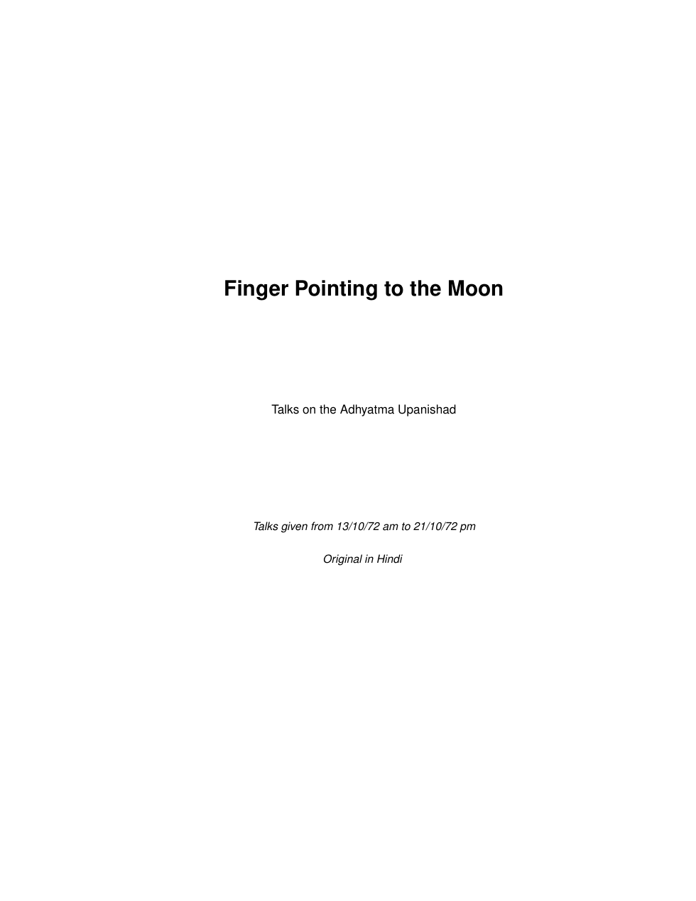 Finger Pointing to the Moon cover
