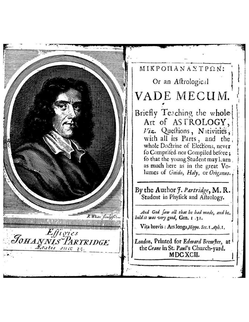 Partridge, John - 1662 - Mikropanastron (Vade Mecum) cover