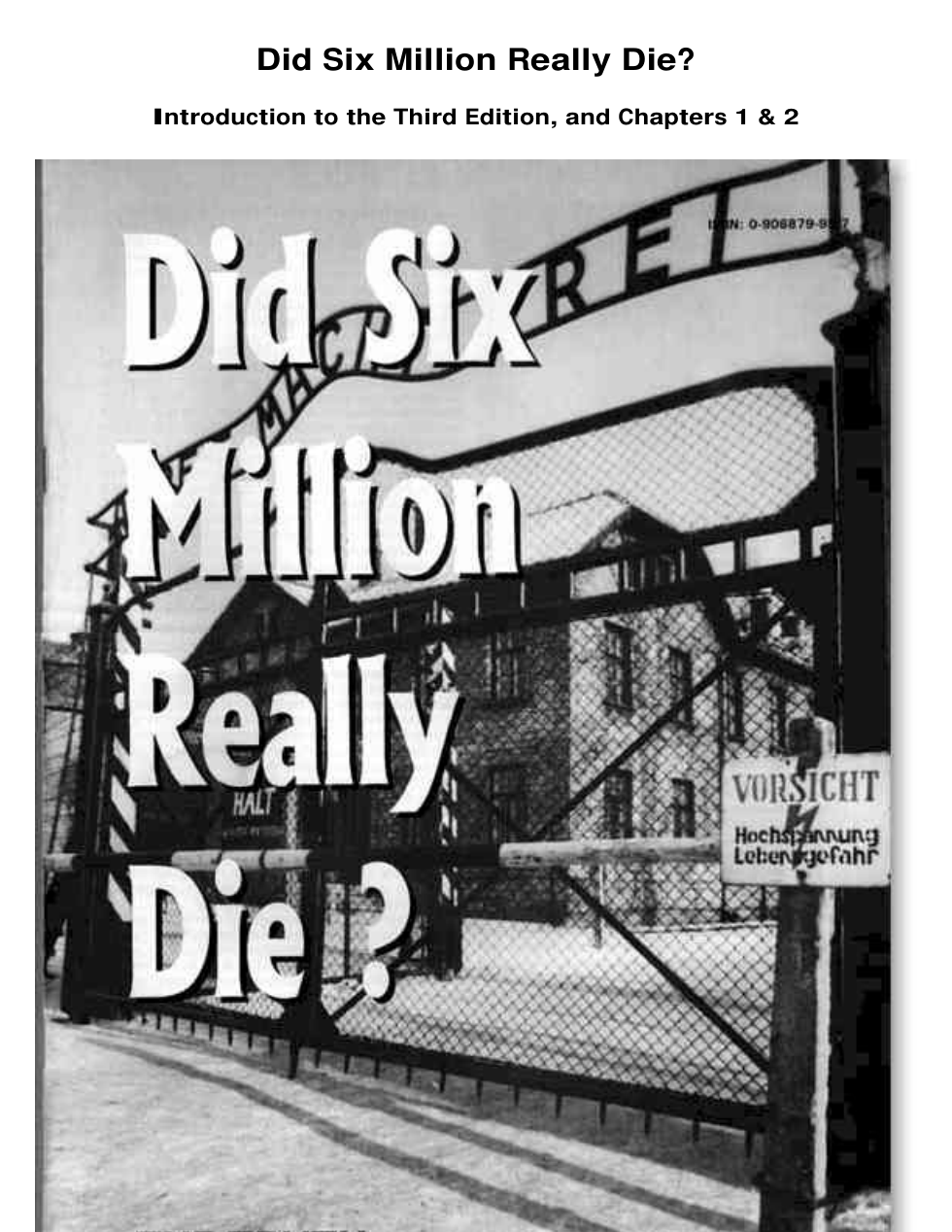 Did Six Million Jews Really Die. cover
