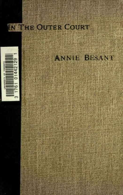 Annie Besant - In The Outer Court cover