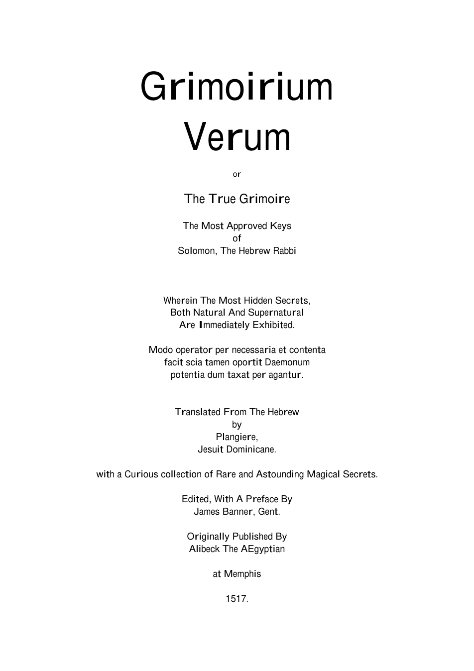 Grimoirum Verum cover