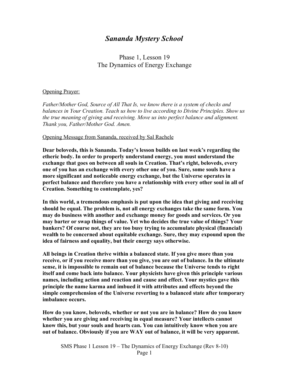 SMS Phase 1 Lesson 19 - The Dynamics of Energy Exchange cover